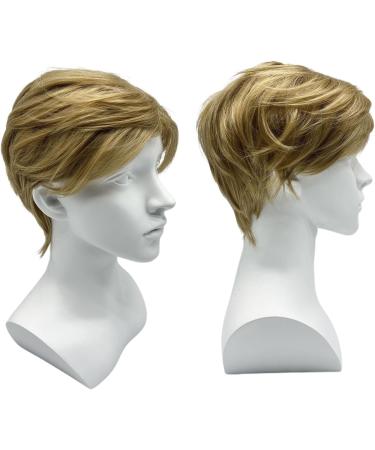 SKHAOVS Men's Short Blonde Cosplay Wig with Bangs - Heat Resistant Synthetic Hair for Halloween and Daily Costume - Buy Online on SooperMarket.com