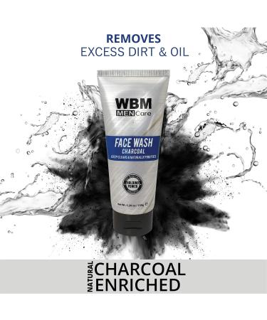 WBM Care Men Deep Cleanse Charcoal Face Wash - Daily Facial Cleanser for All Skin Types | 5.29 Oz | International Shipping - Buy Online on SooperMarket.com