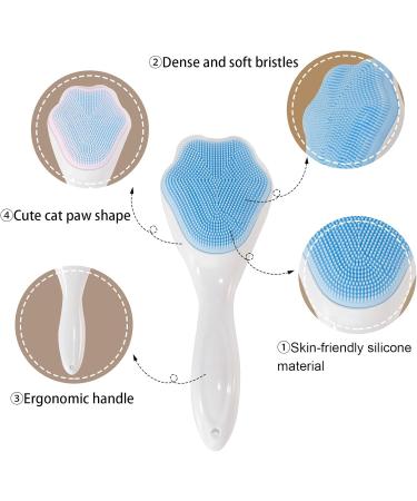 SHANPIN Handheld Silicone Face Scrubber Exfoliator - Soft Facial Cleansing Brush & Blackhead Remover (2 Pcs) - Waterproof Skincare Tool - Buy Online on SooperMarket.com