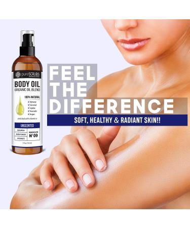 pureSCRUBS Unscented Body Oil Spray for Dry Skin & Massage | Organic Jojoba, Argan, Coconut, Sweet Almond, Avocado Oils with Vitamin E | 4oz - Buy Online on SooperMarket.com