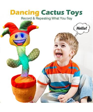 Dancing Cactus Toy - Singing Plush Interactive Repeating & Dancing Fun - Grinning Gus the Horned Cactus - USB Rechargeable - Christmas Decoration Piece - Buy Online on SooperMarket.com