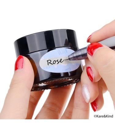 Kare & Kind Refillable Cosmetics Jars Kit | 4 Amber Glass Jars Lids & Labels | Perfect for Creams Oils & Powders - Buy Online on SooperMarket.com