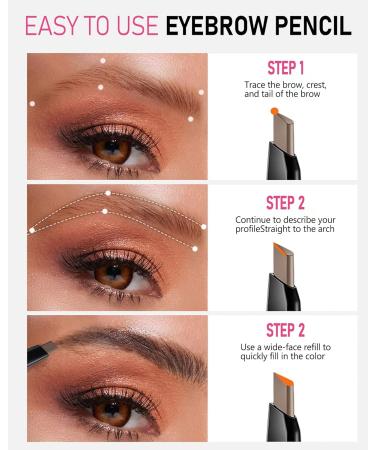 YFulfill Brown Eyebrow Pencil Waterproof Eye Brow Pencils for Women Brown Brown Eye Pencil Natural Brow Pencil Brown with Brush Brown Pencil Brown eyebrow pen Eye Brow Filler Brown - Buy Online on SooperMarket.com