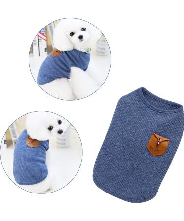 Yaodhaod Small Dog Shirt - Blue & Gray Cotton Clothing for Dogs & Cats (2 Pack) | Perfect for Teacup Teddies & Dwarf Rabbits - Buy Online on SooperMarket.com