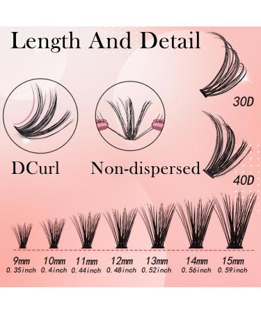 280PCS D Curl Eyelash Extension Kit - Natural Reusable Lash Clusters 9-15MM Mix for DIY at Home | 30D & 40D Options - Buy Online on SooperMarket.com