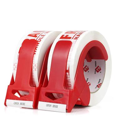 BOMEI PACK 2 Pack Fragile Tape- Handle with Care Packing Printing Tape - 110 Yards Heavy Duty Tape for Moving Box - Shipping Tape with Dispenser - 2 Inch x 330 Feet - Buy Online on SooperMarket.com