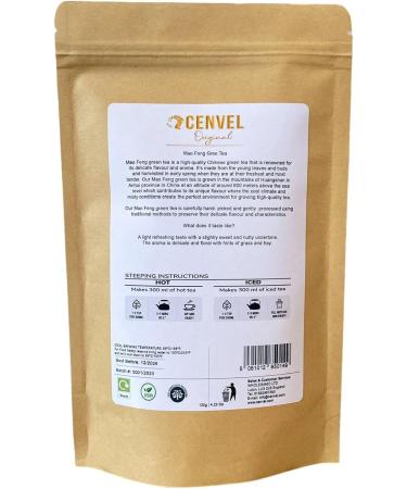 CENVEL Authentic Loose Leaf Mao Feng Green Tea | Chinese Pure 100% Natural Green Tea | Rich in Antioxidants | Delicate in Taste | Eco-Friendly Packaging | Zero Plastic (120g) - Buy Online on SooperMarket.com