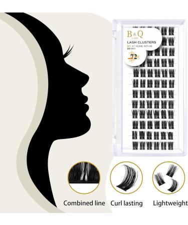 72 Cluster Lashes D Curl | Natural DIY Eyelash Extensions - D-12mm B 45 - Buy Online on SooperMarket.com