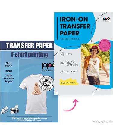 PPD Premium Light T-Shirt Transfer Paper - 40 Sheets, 8.5x11 - PPD001-40 - Buy Online on SooperMarket.com