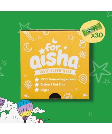 For Aisha Vegan Nut-Free Oaty Bars - Broccoli & Apple Flavor | Gluten-Free, Dairy-Free, 100% Natural Ingredients | 30 Bars - Buy Online on SooperMarket.com
