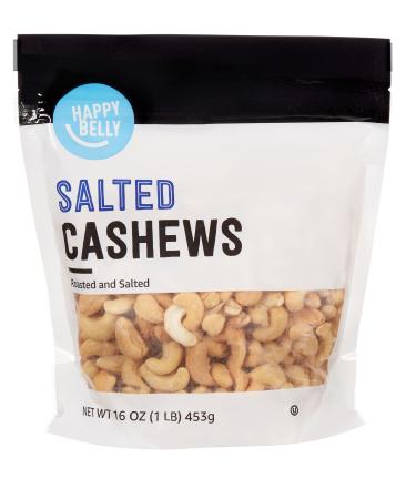 Amazon Brand - Happy Belly Roasted & Salted Cashews, 16 Ounce