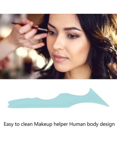 5 In 1 Silicone Beauty Ruler Eyebrow Pencil Smoky Eyeshadow Applicators Plate Winged Tip Eyeliner Aid Reusable Multi Purpose Silicone Eyebrow Pencil Stencil for Cosmetic Lipstick Blue - Buy Online on SooperMarket.com