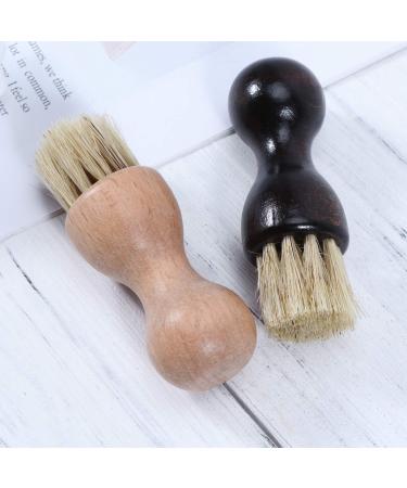 EXCEART Shoe Brush Cream Applicator Wooden Shoe Shine Brushes Polish Paste Jar Dauber Bristles Shaft Slotted for Boots Shoes & Other Leather Care - Buy Online on SooperMarket.com