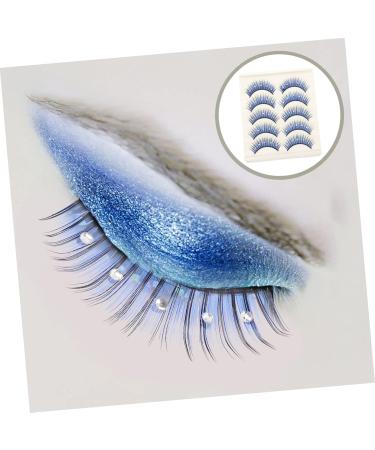 BELLIFFY 5 Pairs Cosplay Lashes Halloween Lashes Eye Lashes Halloween False Lashes Fake Lashes Fake Eyelashes Natural False Eyelashes Soft Light Fake Lash Rhinestone Eyelashes Blue Lashes - Buy Online on SooperMarket.com
