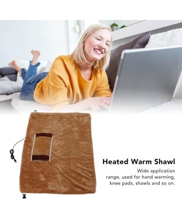 Heated Warm Scarf - 5V Low Voltage USB Flannel Heating Blanket for Home & Office - Safe & Multifunctional | Brown - Buy Online on SooperMarket.com