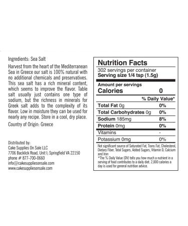 Mediterranean Sea Salt - Extra Coarse Grain 1 lb - Buy Online on SooperMarket.com