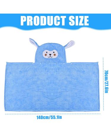 Funmo Baby Hooded Towel 70x140 cm - Soft Super Absorbent Bath Towel for Kids (0-5 Years) - Cute Blue Design - Buy Online on SooperMarket.com