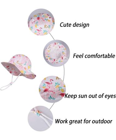 LANGZHEN Baby Girls Beach Sun Hat with Chin Strap - Flamingo Pink, 2-4 Years - Buy Online on SooperMarket.com