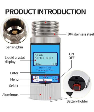 LBMED Grain Humidity Tester Digital Grain Moisture Meter with 37 Measurement Types 0.5% Measurement Error and Without Weighing for Been Rice Wheat Millet Soybean Maize - Buy Online on SooperMarket.com