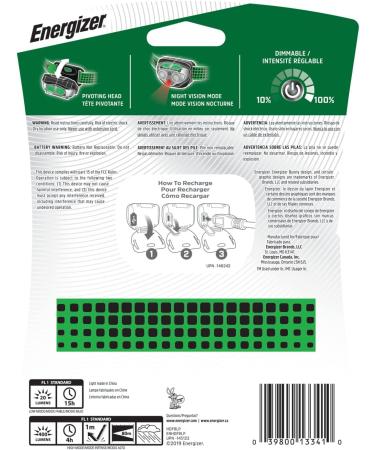 Energizer Vision LED Rechargeable Headlamp - Water Resistant, Bright LED for Outdoors and Camping - USB Charging Cable Included (Pack of 1) - Buy Online on SooperMarket.com