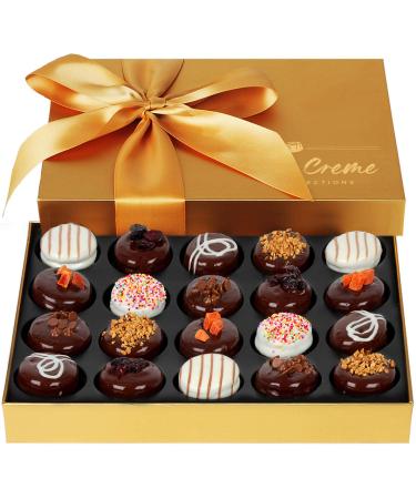 Hazel & Creme Gold Cookie Gift Box - Chocolate Box 20 - Gourmet Food Gift - Mothers Day, Birthdays, Anniversary, Corporate, Holiday Gifting