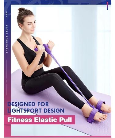 21 Fitness Resistance Bands - 4 Tube Pedal Ankle Puller - New Sit-Up & Stretch Rope with Handles for Arm Weight Exercises - Purple Workout Equipment 2023 - Buy Online on SooperMarket.com