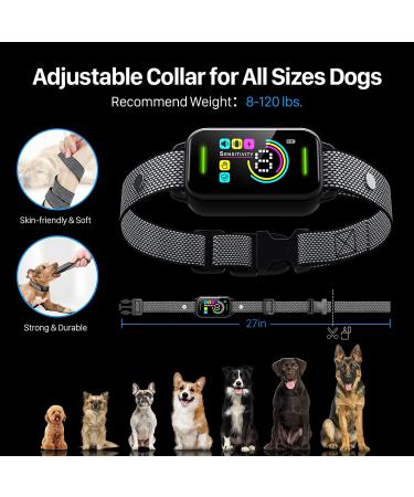 DINJOO Rechargeable Smart Bark Collar for Dogs - Adjustable Sensitivity Training Collar with Beep, Vibration, and Shock for Anti-Barking - Suitable for Large, Medium, Small Breeds - Black - Buy Online on SooperMarket.com