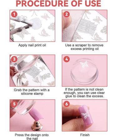 EBANKU 6PCS Nail Stamping Plates Kit with Stamper and Scraper - Flower Animal Patterns for DIY Nail Art - Buy Online on SooperMarket.com