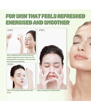 Cucumber Face Mask 5pc Hydrating Face Masks Hyaluronic Acid Anti Aging Soothing Brightening Skin Face Sheet Masks Replenish Moisture Skin Brightening Skin Barrier Repair Moisturising Face Mask Green-Cucumber - Buy Online on SooperMarket.com