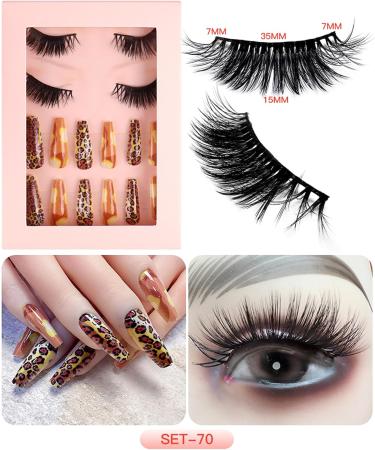 JSGHGDF Eyelashes Natural Look False Eyelashes Press on s Reusable Fake s with Glues for SET68 - Buy Online on SooperMarket.com