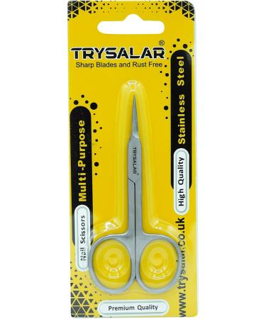 TrySalar Cuticle Nail Scissors Professional Small Sharp Straight Stainless Steel Trimming Cutter for Men Women Toenails Finger Dead Skin Manicure Nose Beard Hair Eyebrows - Buy Online on SooperMarket.com