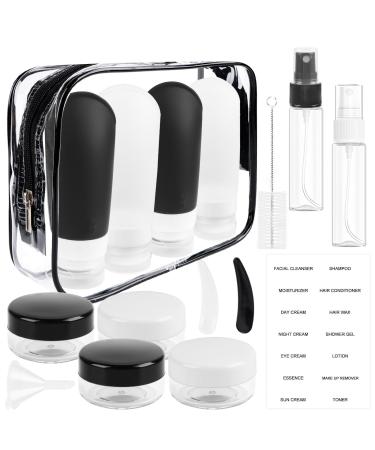 Silicone travel bottles set travel bottles for filling exhaustive travel containers for liquids TSA approved travel set cosmetics empty for shampoo lotion shower gel cream (16)