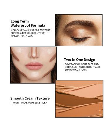 FREEORR 8 Colors Cream Contour Stick & Concealer - Full Coverage, Smooth Glide - 4 Pcs Highlighting & Shading Sticks - Buy Online on SooperMarket.com