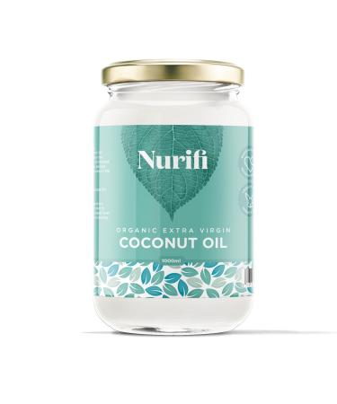 1L Organic Extra Virgin Coconut Oil - Pure Raw & Cold Pressed - Suitable for Cooking Baking Haircare & Skincare