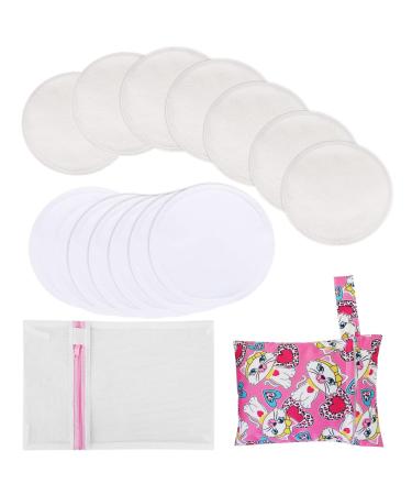 Phogary washable organic bamboo still inserts (14 Pack) reusable breast pads reusable breastfeeding inserts for motherhood including the laundry bag and memory bag (10 cm)