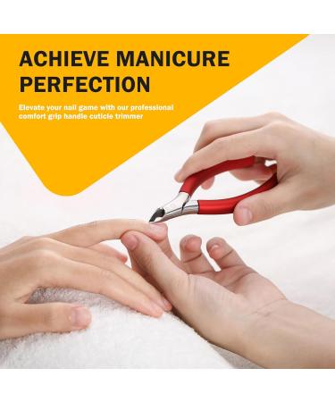 BEZOX Professional Cuticle Clipper - Half Jaw (5mm) Precision Cutters with Silicone Handle for Expert Manicures | Premium Red Nail Tool for Salon-Worthy Finish - Buy Online on SooperMarket.com