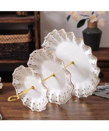Fruit Basket Bowl Fruit Dish Three-Layer Fruit Plate Chinese Style Hollow Creative Ceramic Fruit Bowl Living Room Dining Room Kitchen Desktop Decor Candy Plate Fruit Bowls - Buy Online on SooperMarket.com