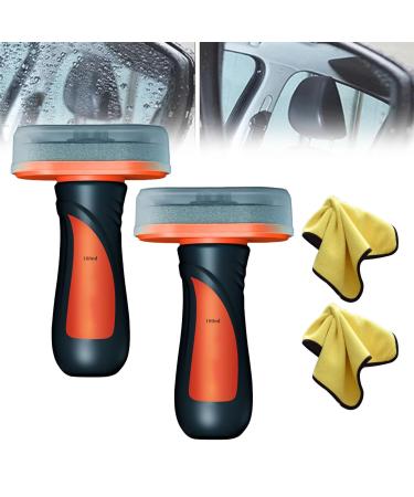 Automotive Oil Film Cleaning Brush Seedhubtok Glass Cleaning Board Hydrophobic Glass Coating for Windshield Anti-Rain Fog Cleaning Glass Brush Improves Clarity and Visibility (B-2Pcs)