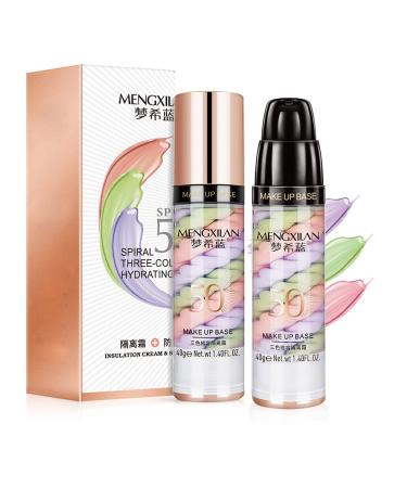 Skynest 2pcs Pore Primer, Color Correcting Facial Serum, Face Makeup Primer Base,Isolation Cream,Invisible Pore,Oil Control, Brightening Moisturizing Essence Concealer Foundation