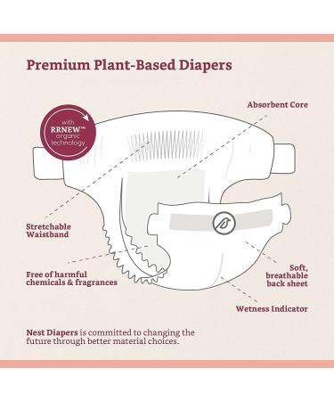 Nest Baby Diapers Size 4 (120 Count) | Premium Plant-Based Diapers for Sensitive Skin | Fragrance-Free | 23-30 lbs - Buy Online on SooperMarket.com