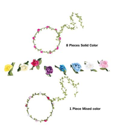Buy AWAYTR 9-Piece Multi-Colored Flower Crown Garland for Festivals & Weddings - Perfect for Women & Girls - Buy Online on SooperMarket.com