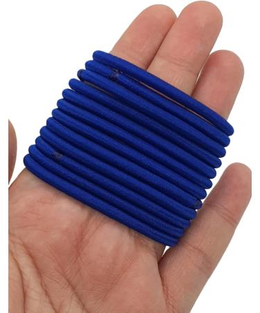 12 PCS 3mm Elastic Hair Bands - No Metal Ponytail Holders in Royal Blue for Women, Men, Girls, Kids - Buy Online on SooperMarket.com
