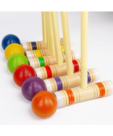 Juegoal Six Player Deluxe Croquet Set with Wooden Mallets  Colored Balls  Sturdy Bag for Adults &Kids  Perfect for Lawn  Backyard and Park  28 Inch Burlywood - Buy Online on SooperMarket.com