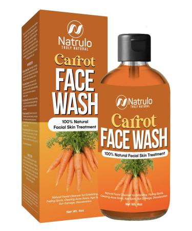 Carrot Face Wash for Skin Brightening Natural Carrot Soap for Spots on Face Body Neck Underarm Carotene Reduces Acne Brightens & Evens Skin Tone Carrot Liquid Soap Made in USA