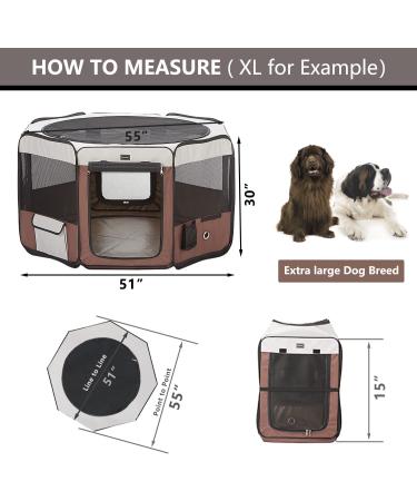 DONORO Portable Dog Playpen - Indoor/Outdoor Pet Play Pen for Small Dog/Cat/Rabbit - Removable Zipper Top and Bottom - Includes Carrying Case - Buy Online on SooperMarket.com