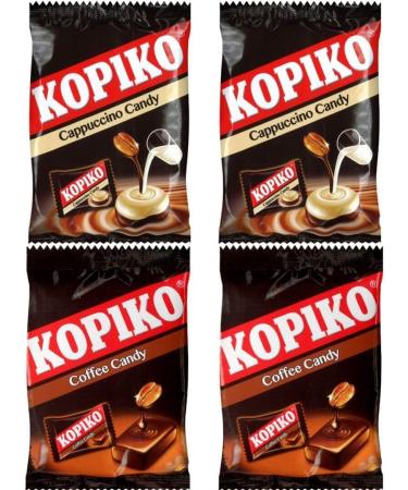 Kopiko Coffee Hard Candy Snacks - Original & Cappuccino Flavour 100g by Starry Mart (Pack of 4) (Original Coffee x 2 & Cappuccino x 2) - Buy Online on SooperMarket.com