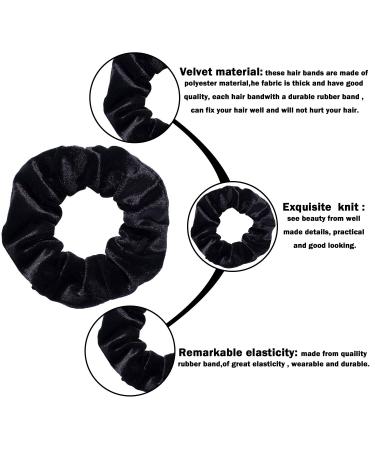 Whaline 12 Pack Velvet Hair Scrunchies - Soft Elastic Hair Bands in Black - Buy Online on SooperMarket.com