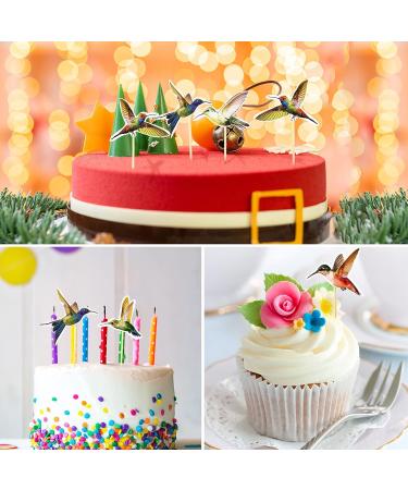 24 Pieces Hummingbird Cupcake Topper Hummingbird Cake Bird Decoration Cupcake Picks Toothpicks with Hummingbird Shape Hummingbird Cake Bird Decoration for Birthday Christmas Party Cake Decoration - Buy Online on SooperMarket.com