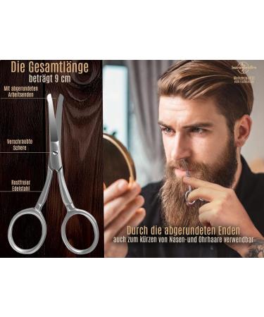Rounded Beard Scissors - 9cm Stainless Steel Hair & Mustache Scissors for Precision Cutting - Buy Online on SooperMarket.com
