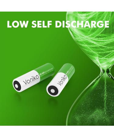 Voniko Rechargeable AA NiMH Batteries 12 Pack - Ultra Long Lasting 2100mAh 1000x Rechargeable Pre-Charged (1.2V) - Ideal for Eco-Friendly Power Solutions - Buy Online on SooperMarket.com